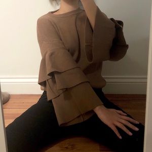 Cute tiered sleeve knit sweater